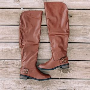 Mahogany Brown Knee High Boots